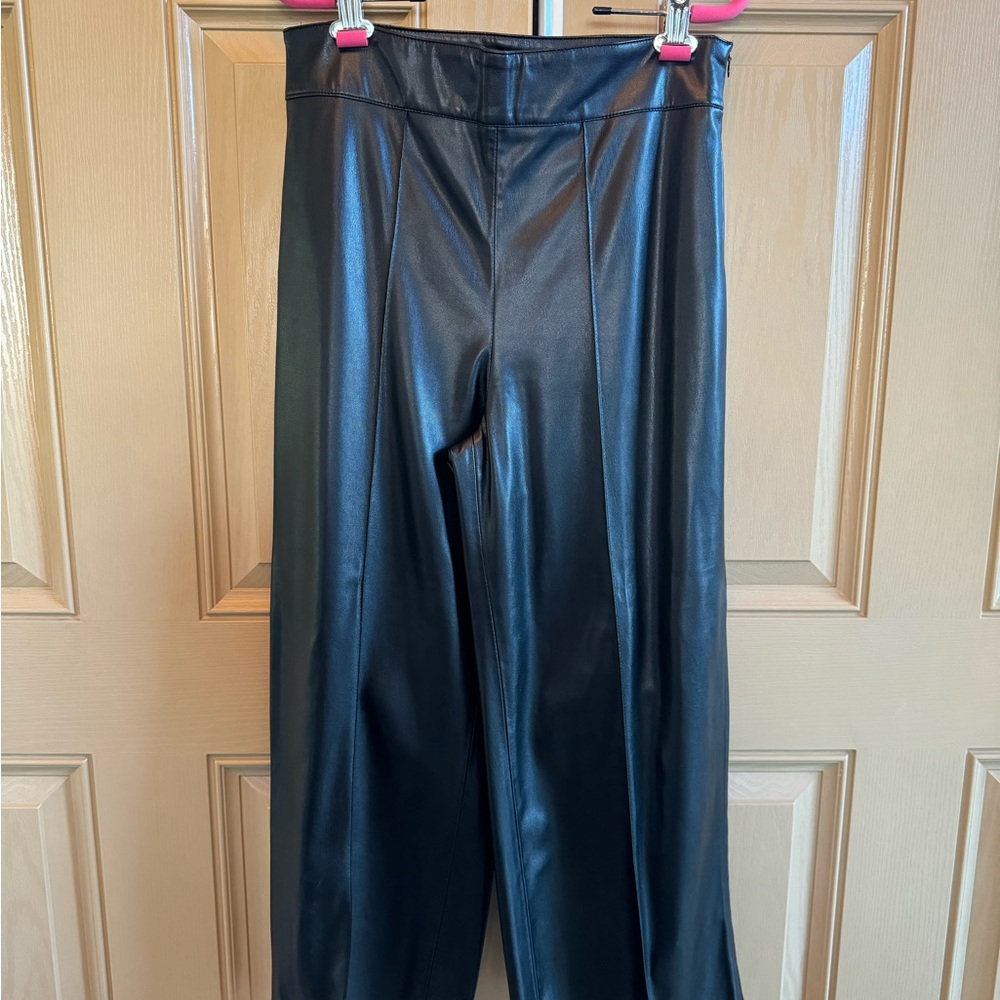 ZARA!! Faux leather wide leg pants!!
